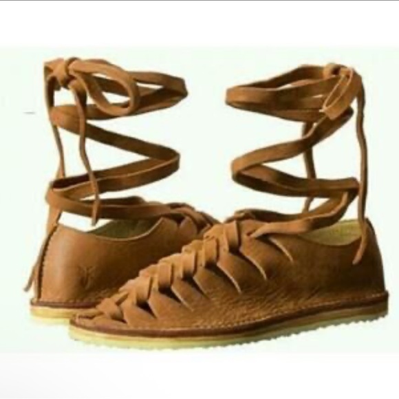 Frye Shoes - 🆕 NWT Frye Gladiator Brown Leather Lace-Up Sandals